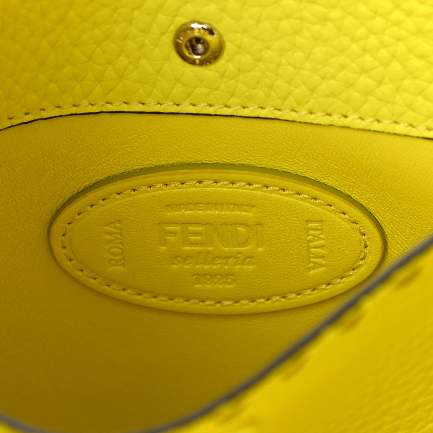 Fendi Cuoio Romano Fluo Selleria Medium Peekaboo X-Lite Black Giallo Fluo 6 of 12