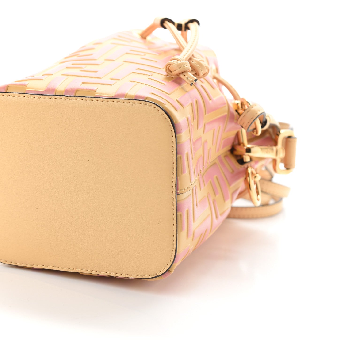 Fendi Vitello Liberty F is Fendi Bi-Color FF 1974 Embossed Mini Mon Tresor Bucket Bag Savana Lollypop 9 of 9