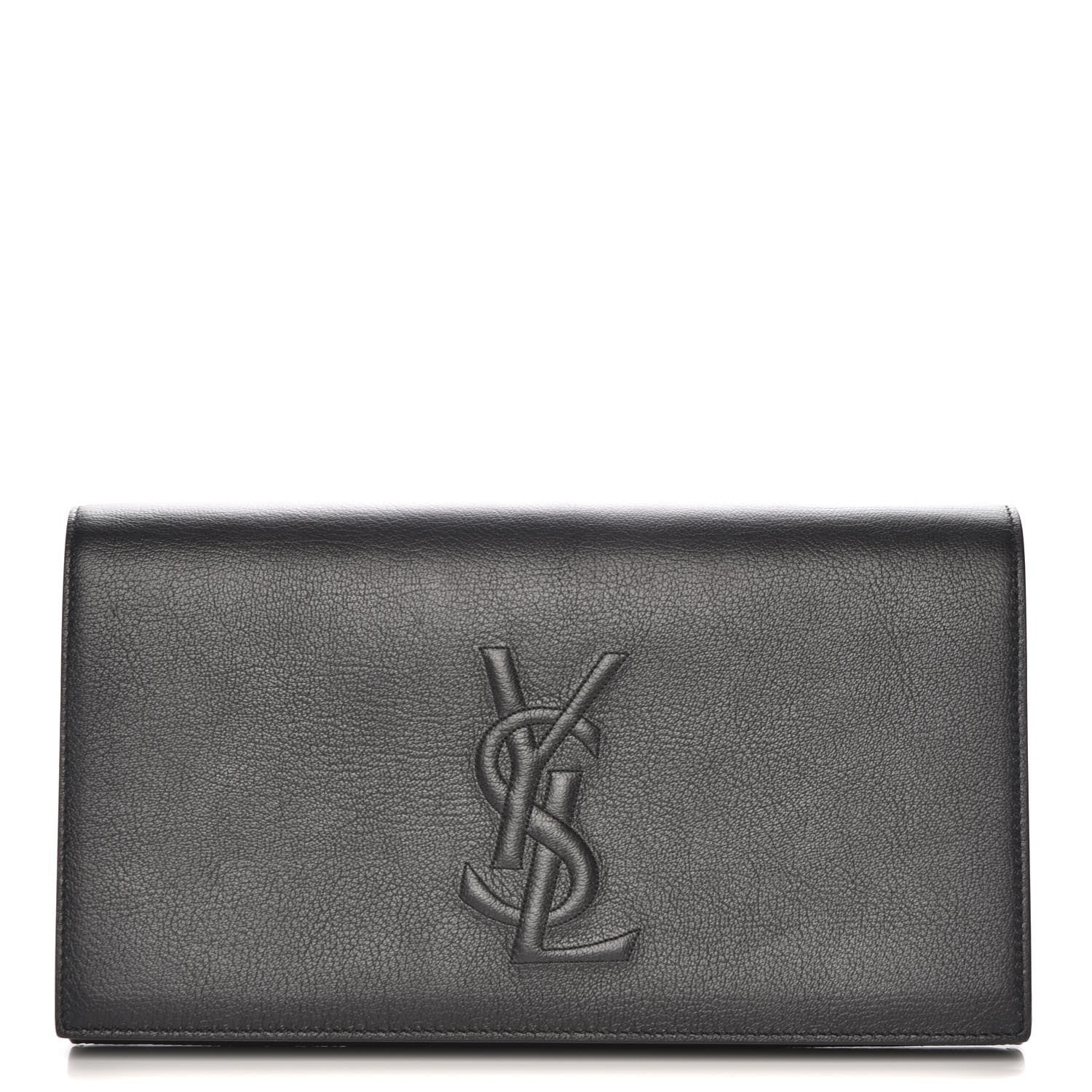 Saint Laurent Calfskin Monogram Large Belle De Jour Clutch Black 1 of 7