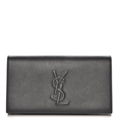 Saint Laurent Calfskin Monogram Large Belle De Jour Clutch Black 1 of 7