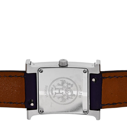 Hermes Stainless Steel Swift 21mm Heure H Hour Quartz Watch Iris 4 of 5