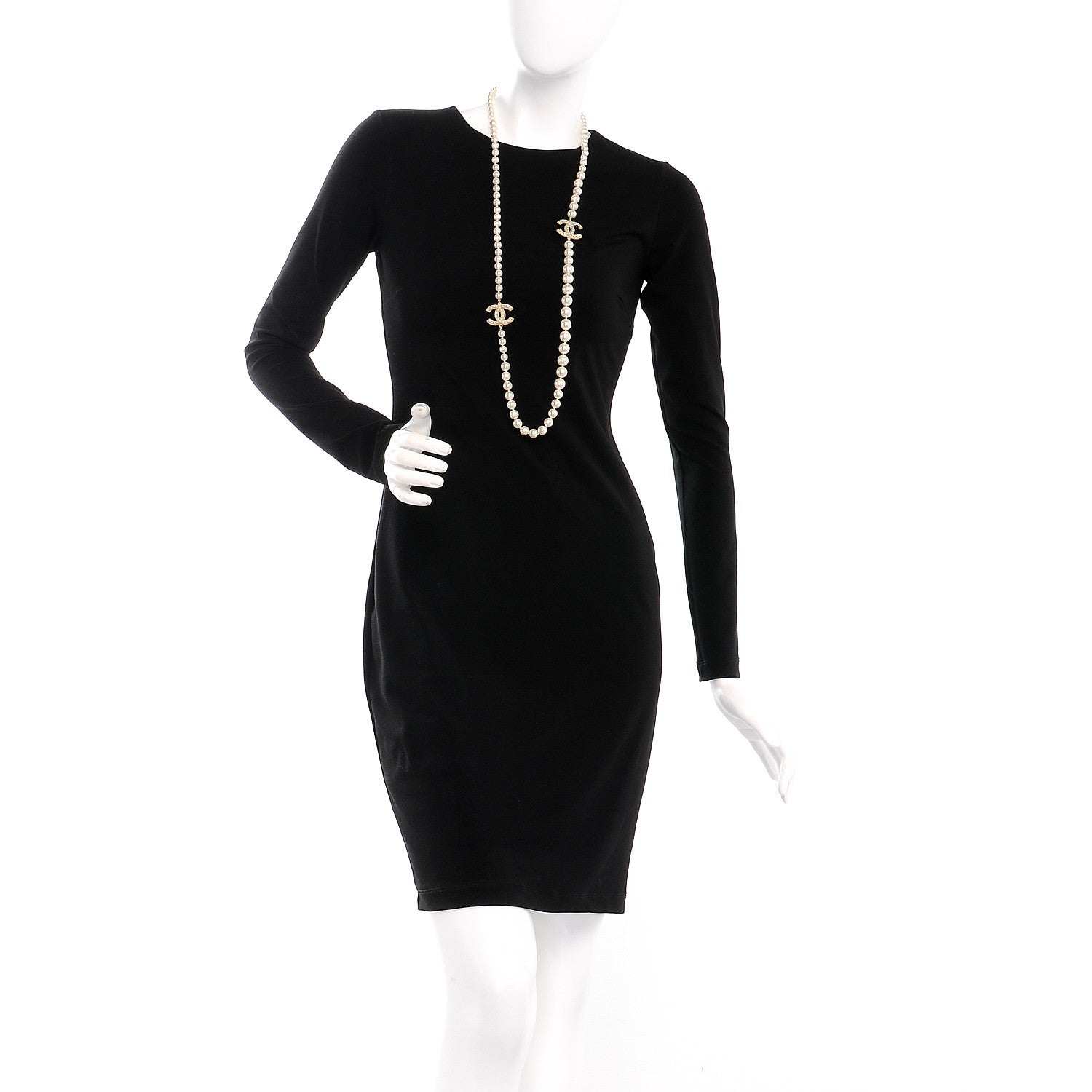 Chanel Pearl CC Long Necklace Light Gold 2 of 5