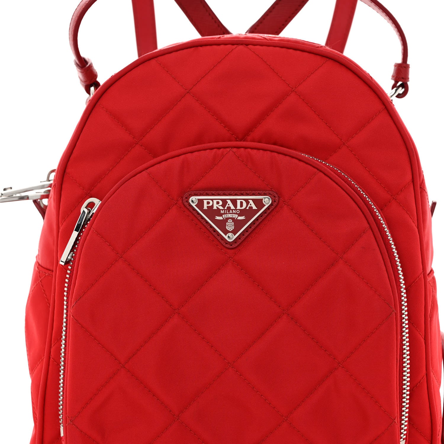 Prada Nylon Tessuto Impuntu Quilted Backpack Rosso 7 of 9