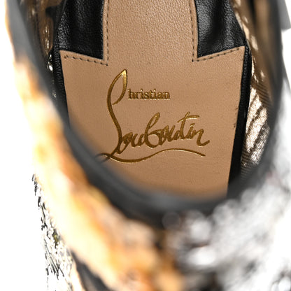 Christian Louboutin Kid Patchy Lace Sequin Gipsybootie 100 Ankle Boots 41 Black Multicolor 6 of 8