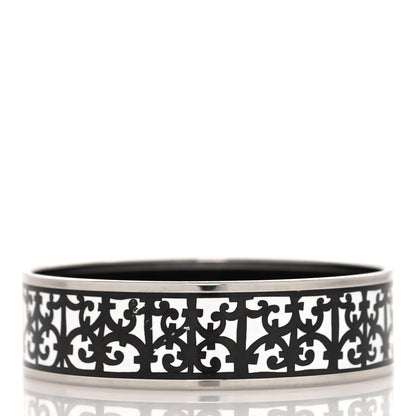 Hermes Enamel Printed Wide Balcons du Guadalquivir Bracelet 70 Black 3 of 5