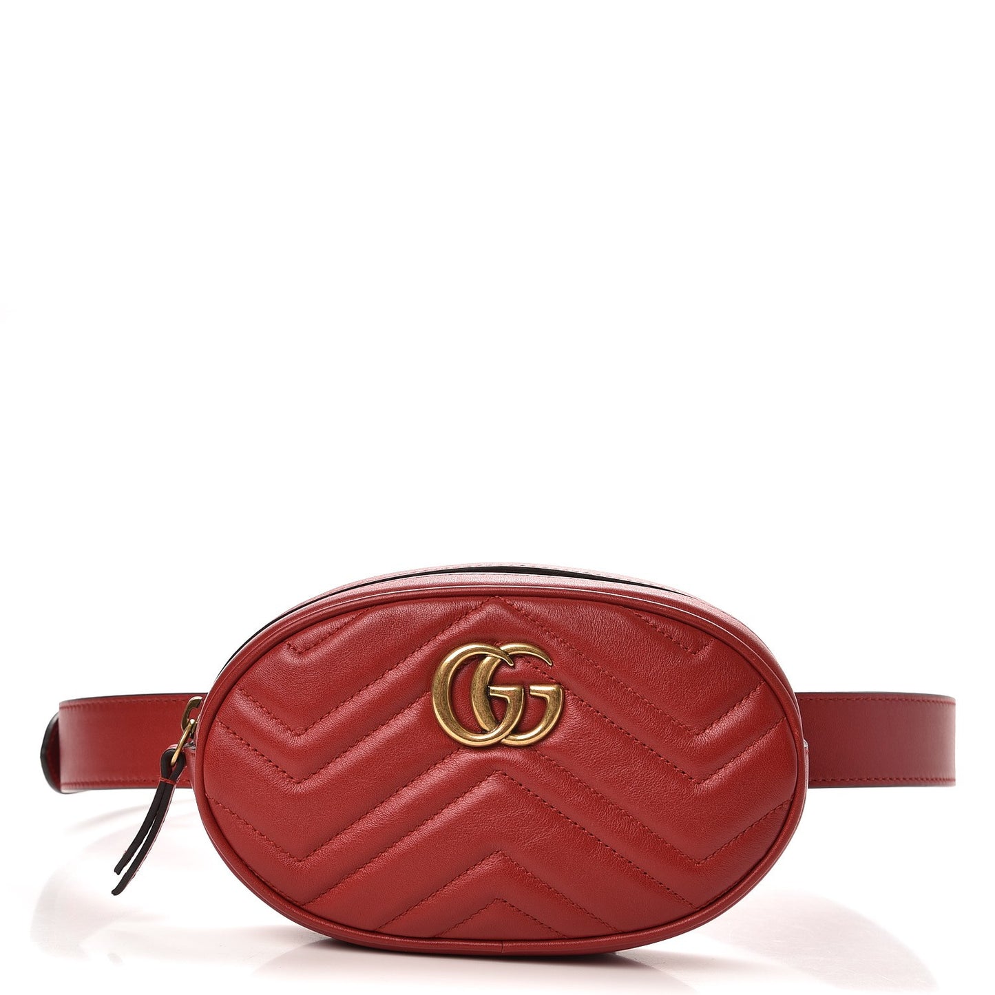 Calfskin Matelasse GG Marmont Belt Bag 85 34 Hibiscus Red