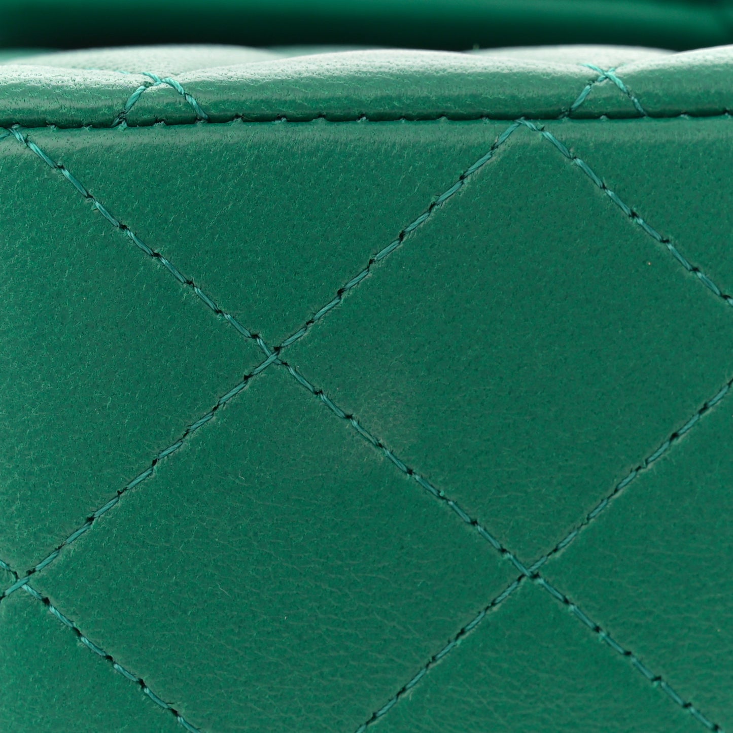 Lambskin Quilted Mini Top Handle Rectangular Flap Green