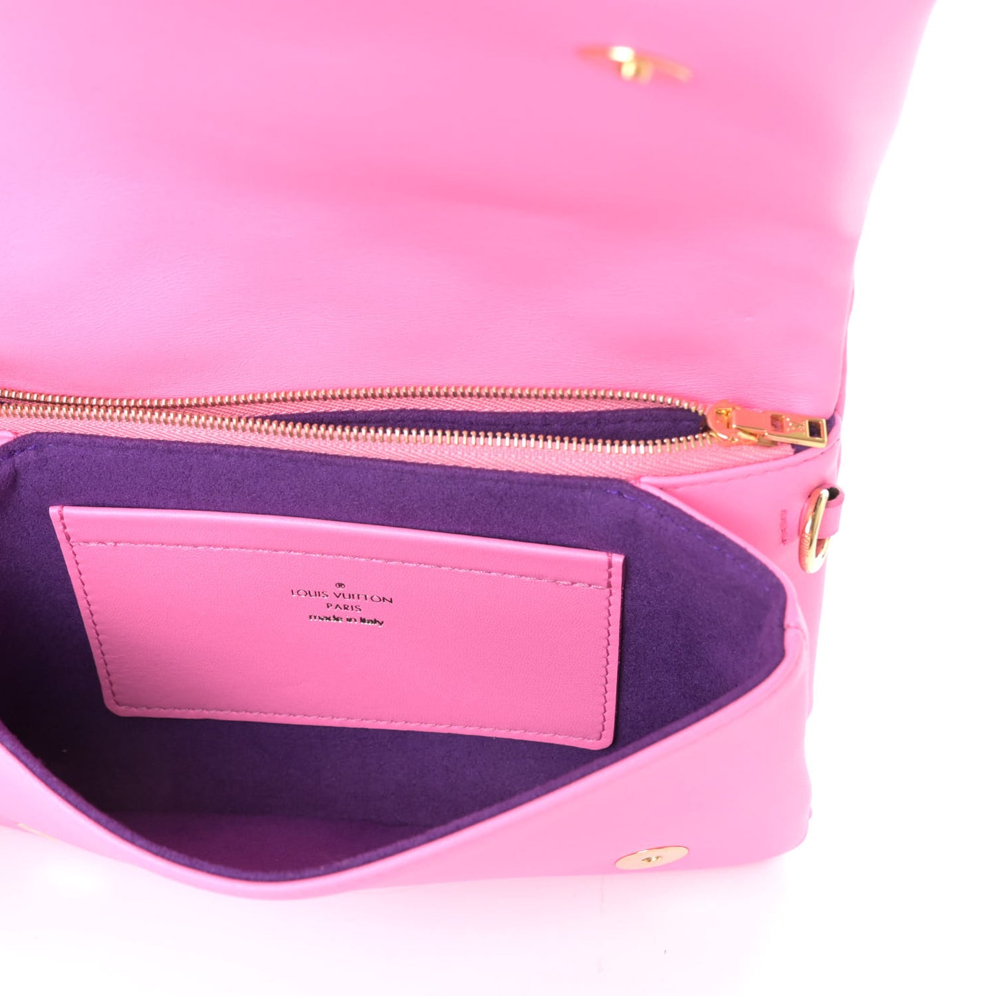 Lambskin Embossed Monogram Vuittamins Pochette Coussin Rose Violet