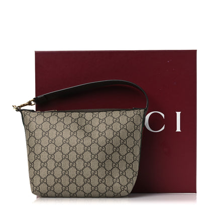 Gucci GG Supreme Monogram Textured Calfskin Web Super Mini Ophidia Shoulder Bag Beige Ebony New Acero 11 of 11