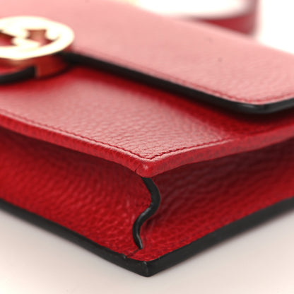 Gucci Dollar Calfskin Interlocking G Chain Wallet Red 8 of 8