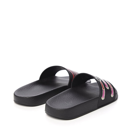 Valentino Garavani Rubber Lipstick Slide Sandals 38 Black 4 of 7