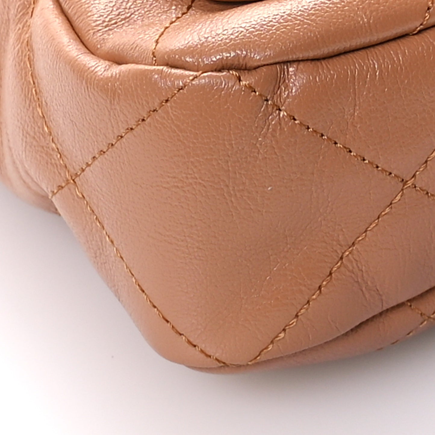Shiny Calfskin Quilted Small Supple Twins Hobo Bag Brown