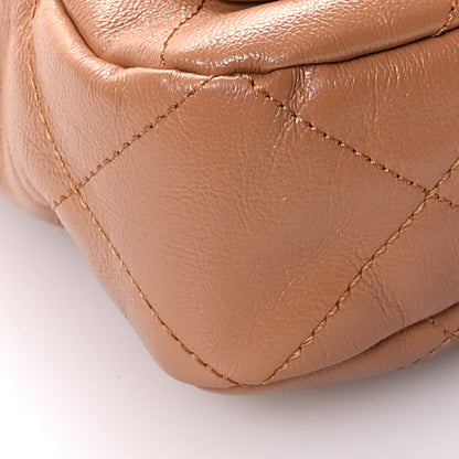 Chanel Shiny Calfskin Quilted Small Supple Twins Hobo Bag Brown 9 of 10