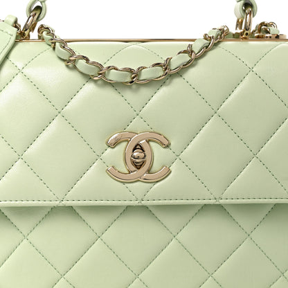Chanel Lambskin Quilted Small Trendy CC Flap Dual Handle Bag Light Green 8 of 10