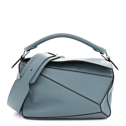 Loewe Calfskin Small Puzzle Bag Stone Blue 1 of 16