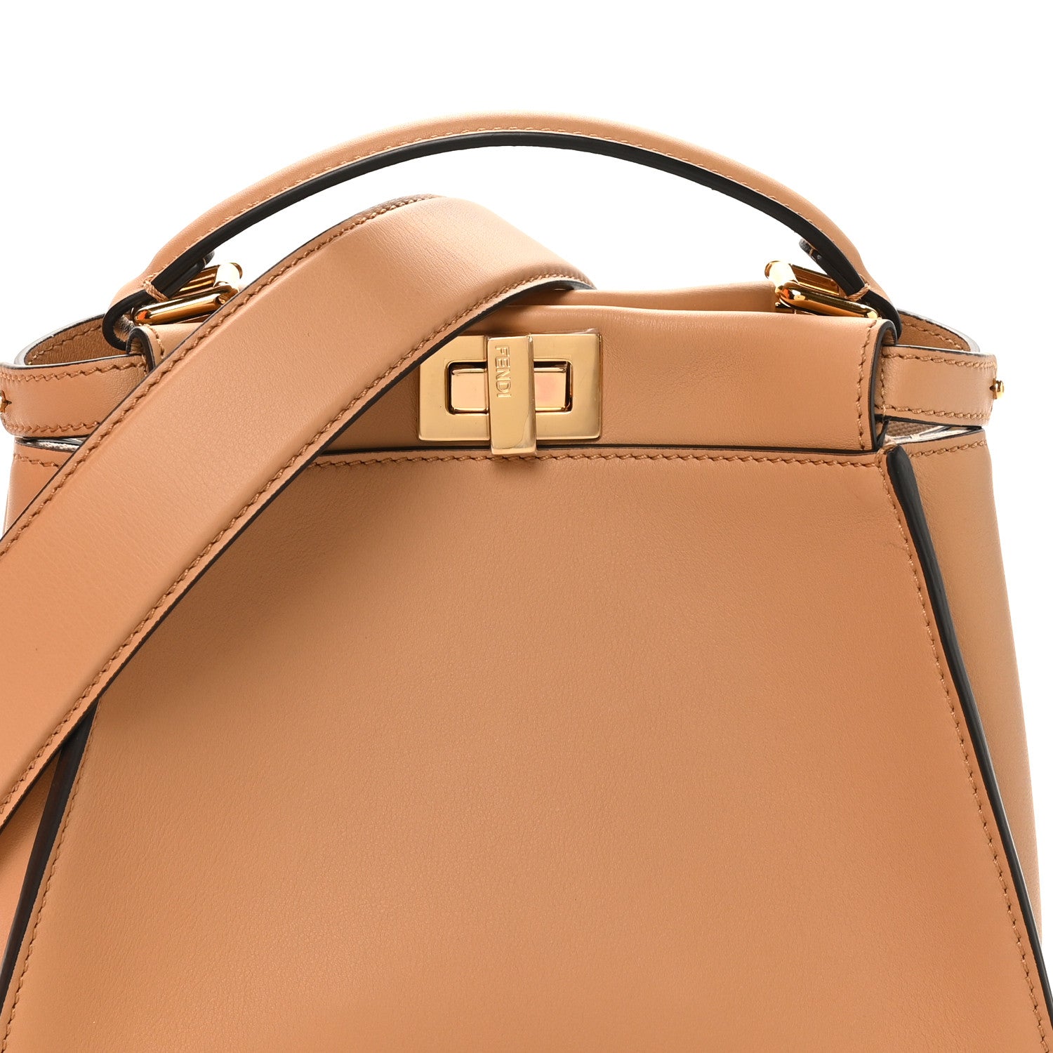Fendi Vitello Seta Fabric Jacquard FF 1974 Mini Peekaboo Iconic