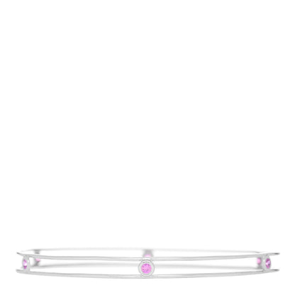 Tiffany 18K White Gold Pink Sapphire Elsa Peretti Sapphire By The Yard Bangle Bracelet 1 of 3