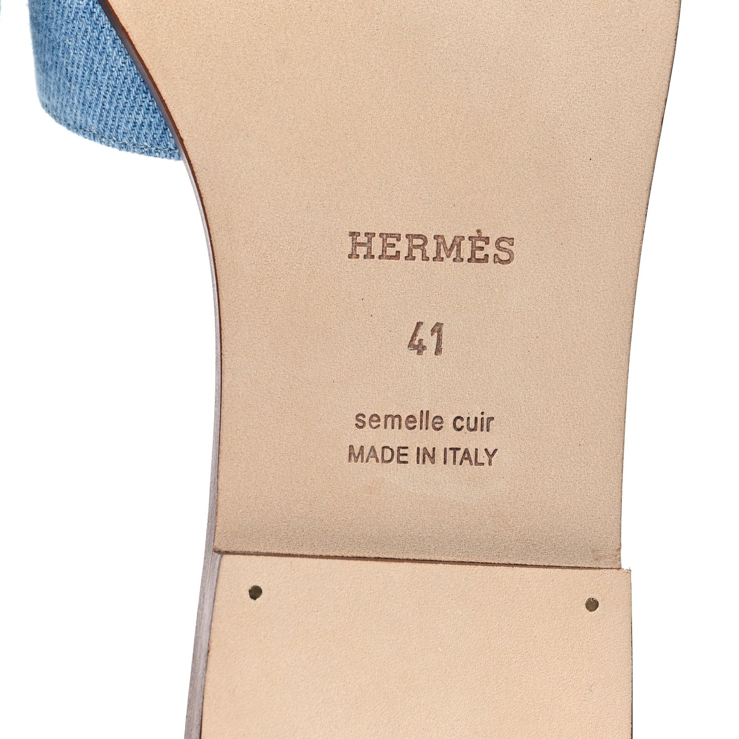 Denim Canvas Oran Sandals 41 Bleu Clair