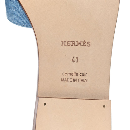 Hermes Denim Canvas Oran Sandals 41 Bleu Clair 6 of 9