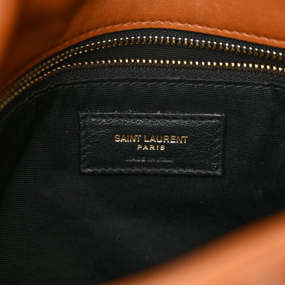 Saint Laurent Lambskin Quilted Small Loulou Puffer Monogram Chain Satchel Dark Honey 6 of 10