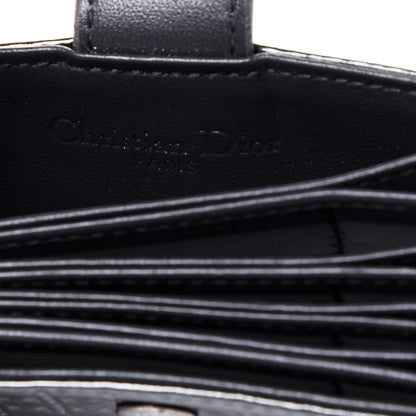 Christian Dior Metallic Patent Micro-Cannage Lady Dior 5-Gusset Card Holder Onyx Black 6 of 12