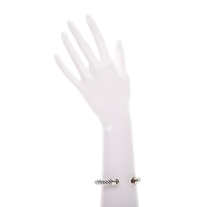 David Yurman Sterling Silver 14K Yellow Gold Citrine 7mm Cable Classics Bracelet 2 of 5