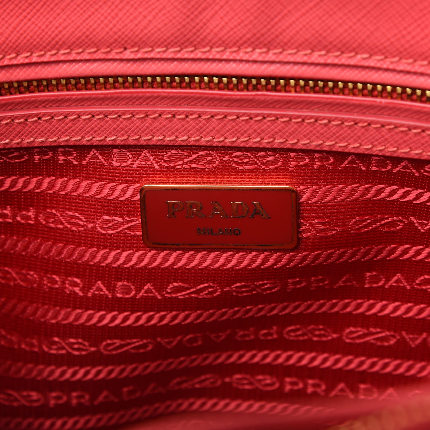 Prada Saffiano Small Galleria Double Zip Tote Fragola 8 of 10