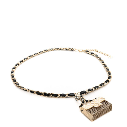 Chanel Lambskin Chain CC Flap Bag Belt 90 Black Gold 1 of 5
