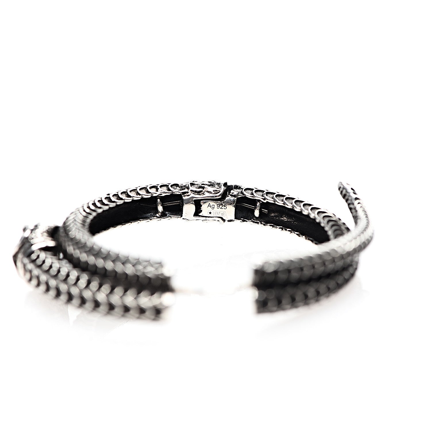 Gucci Sterling Silver Garden Snake Hoop Earrings 4 of 6