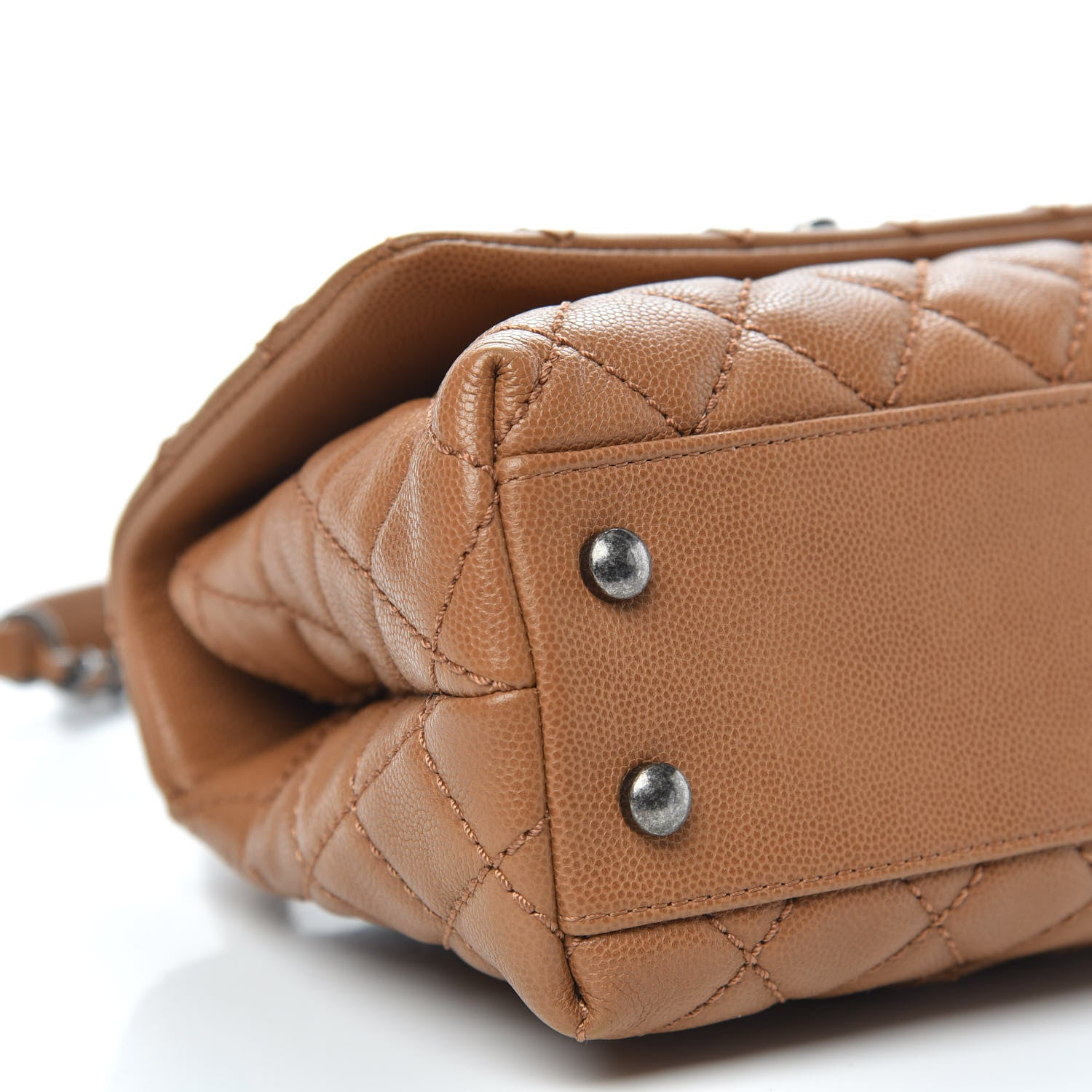 Chanel Caviar Quilted Mini Coco Handle Flap Camel 9 of 12