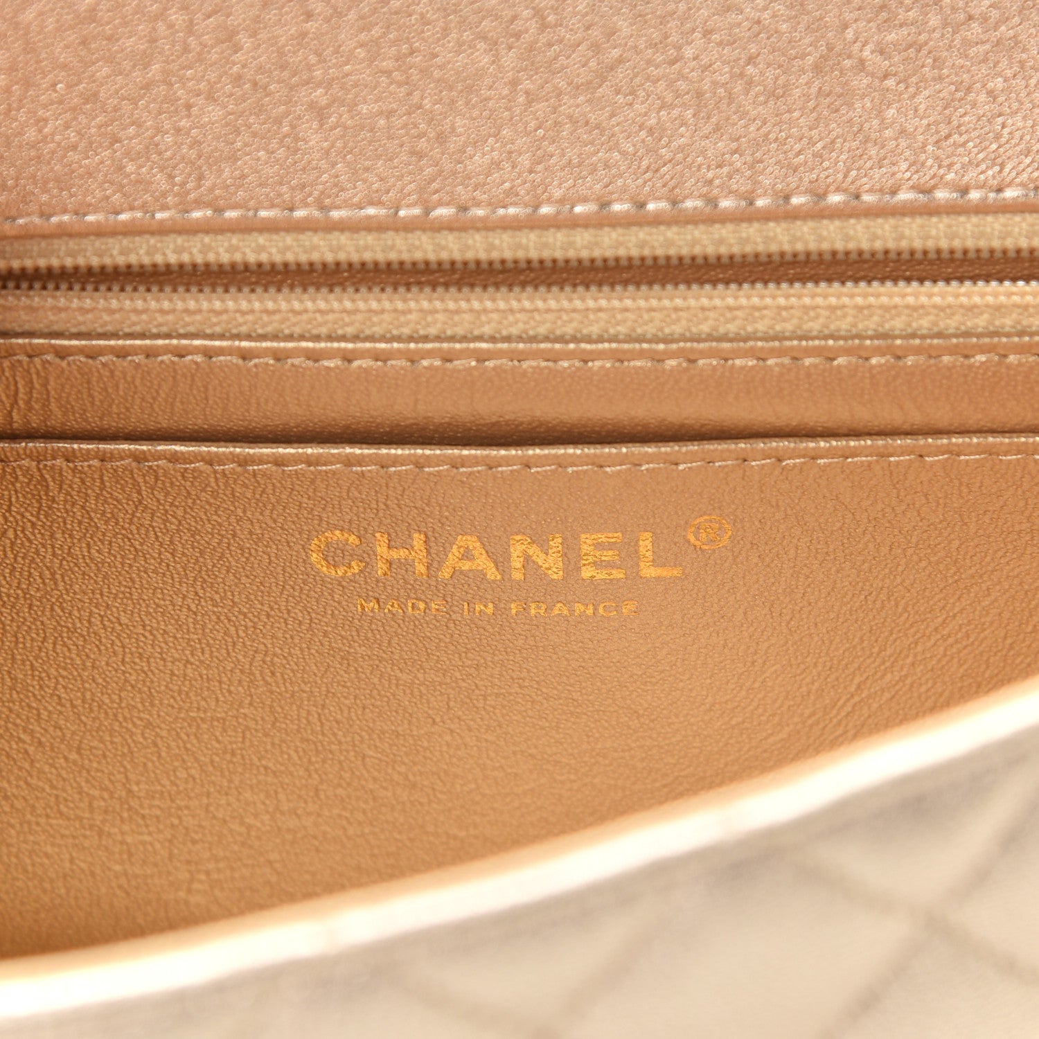 Chanel Metallic Lambskin Quilted Mini Rectangular Flap Gold 5 of 8