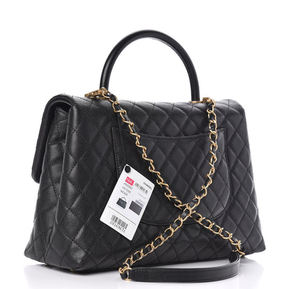 Chanel Caviar Quilted Medium Coco Handle Flap Black 4 of 12