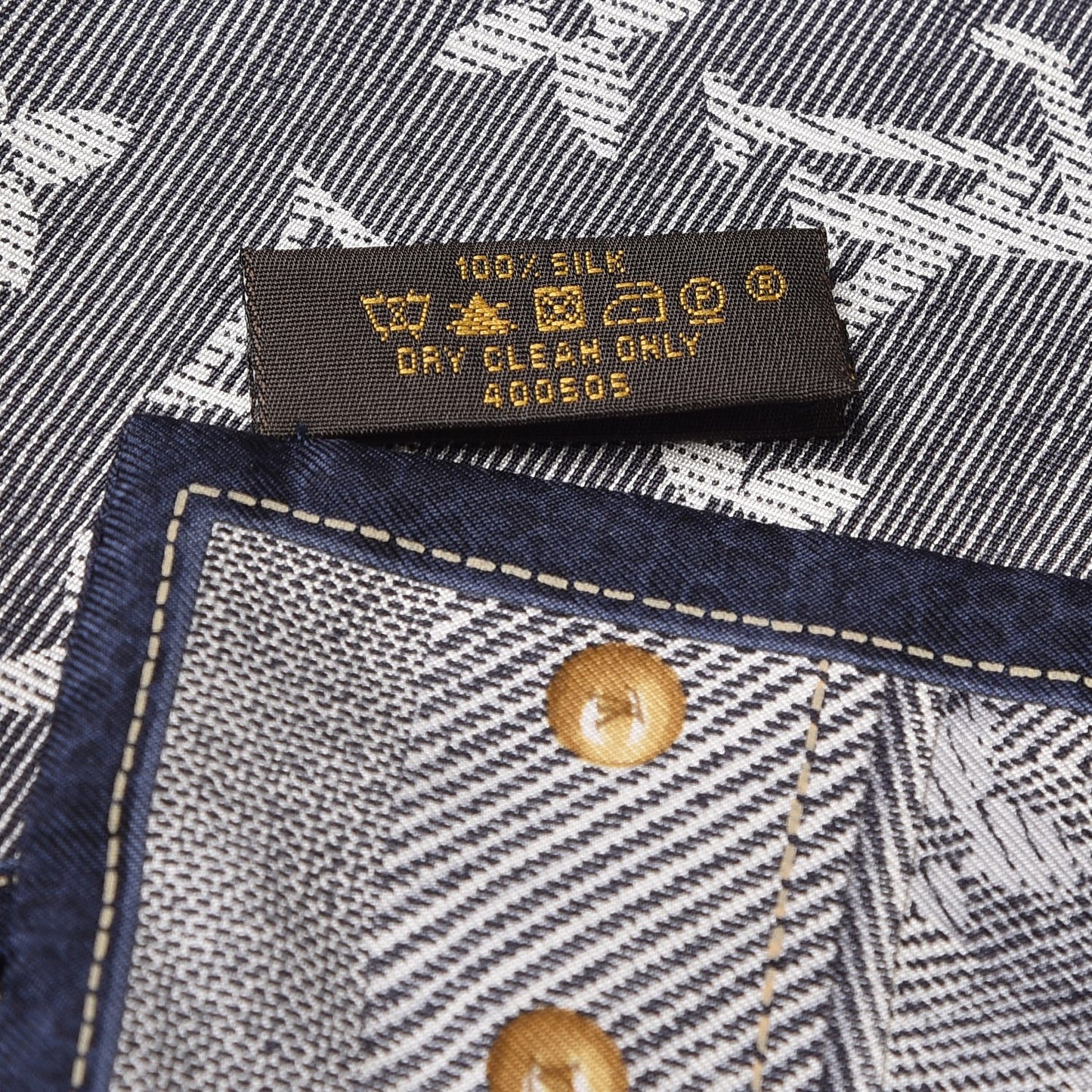 Silk Monogram New Denim Bandeau Marine