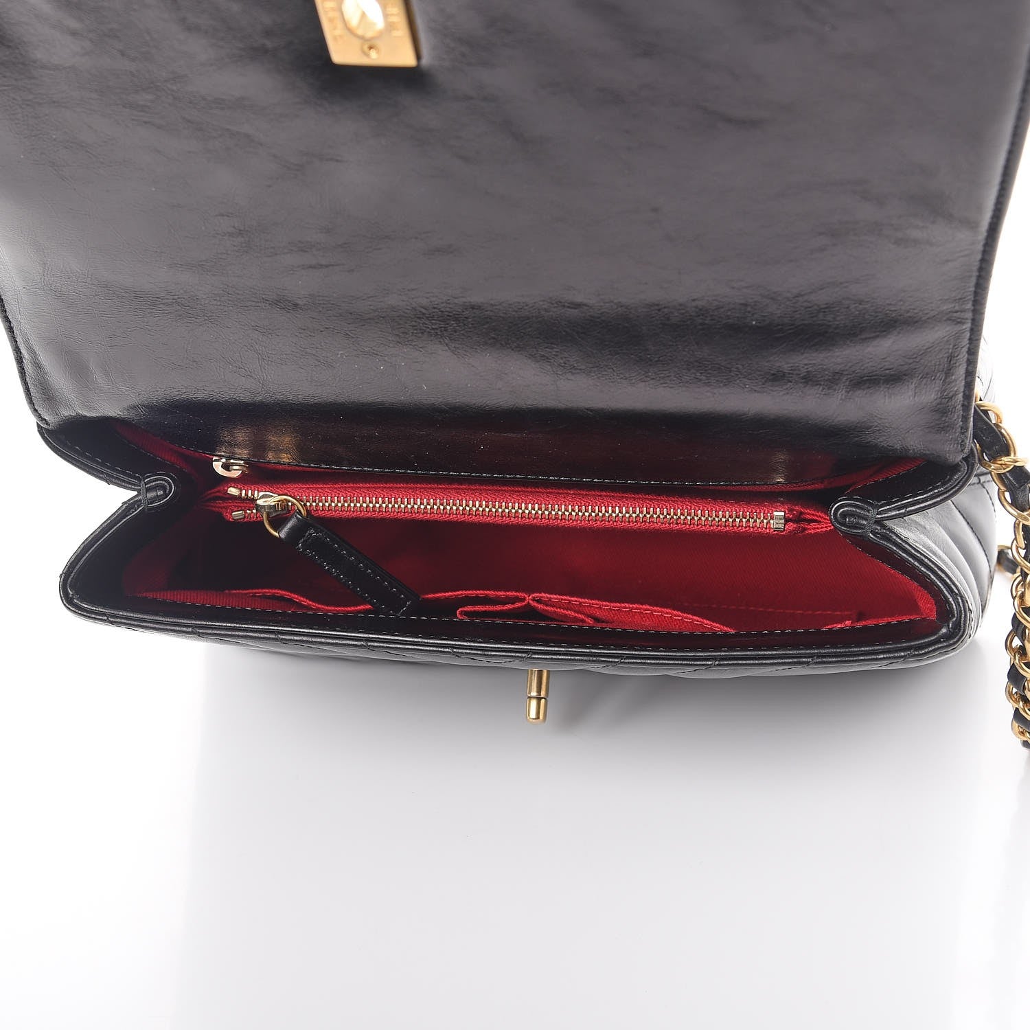 Chanel Calfskin Chevron Quilted Coco Handle Flap Black 6 of 10