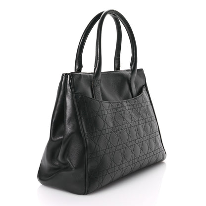 Christian Dior Calfskin Cannage D Buckle Tote Black 3 of 13