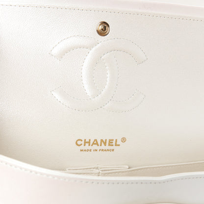 Chanel Iridescent Lambskin Quilted Medium Double Flap Ivory 6 of 11