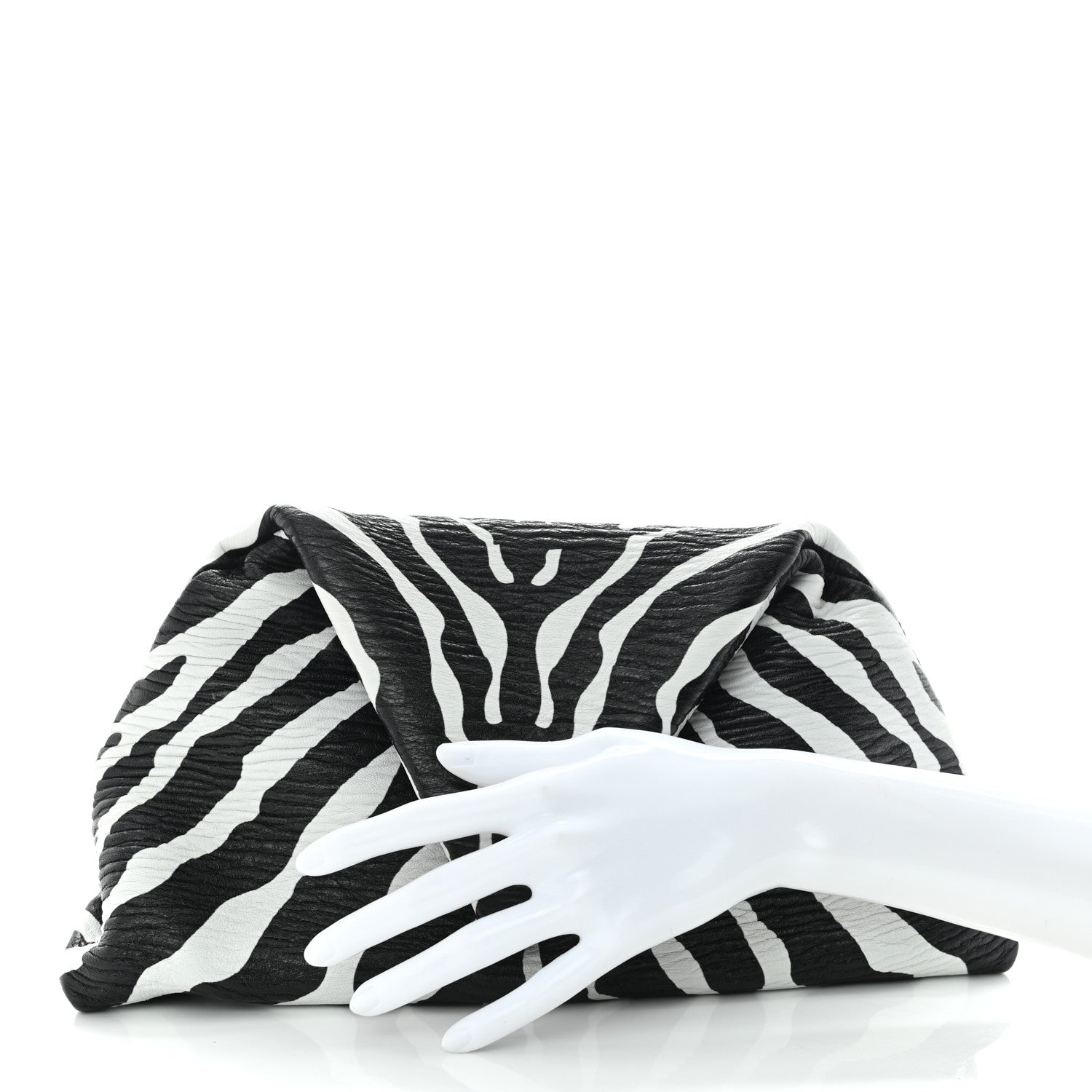 Bottega Veneta Nappa BV Trine Clutch Zebra 2 of 10