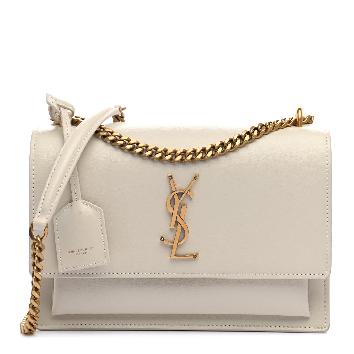 Saint Laurent Calfskin Monogram Sunset Chain Wallet Blanc Vintage 1 of 9
