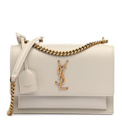 Saint Laurent Calfskin Monogram Sunset Chain Wallet Blanc Vintage 1 of 9