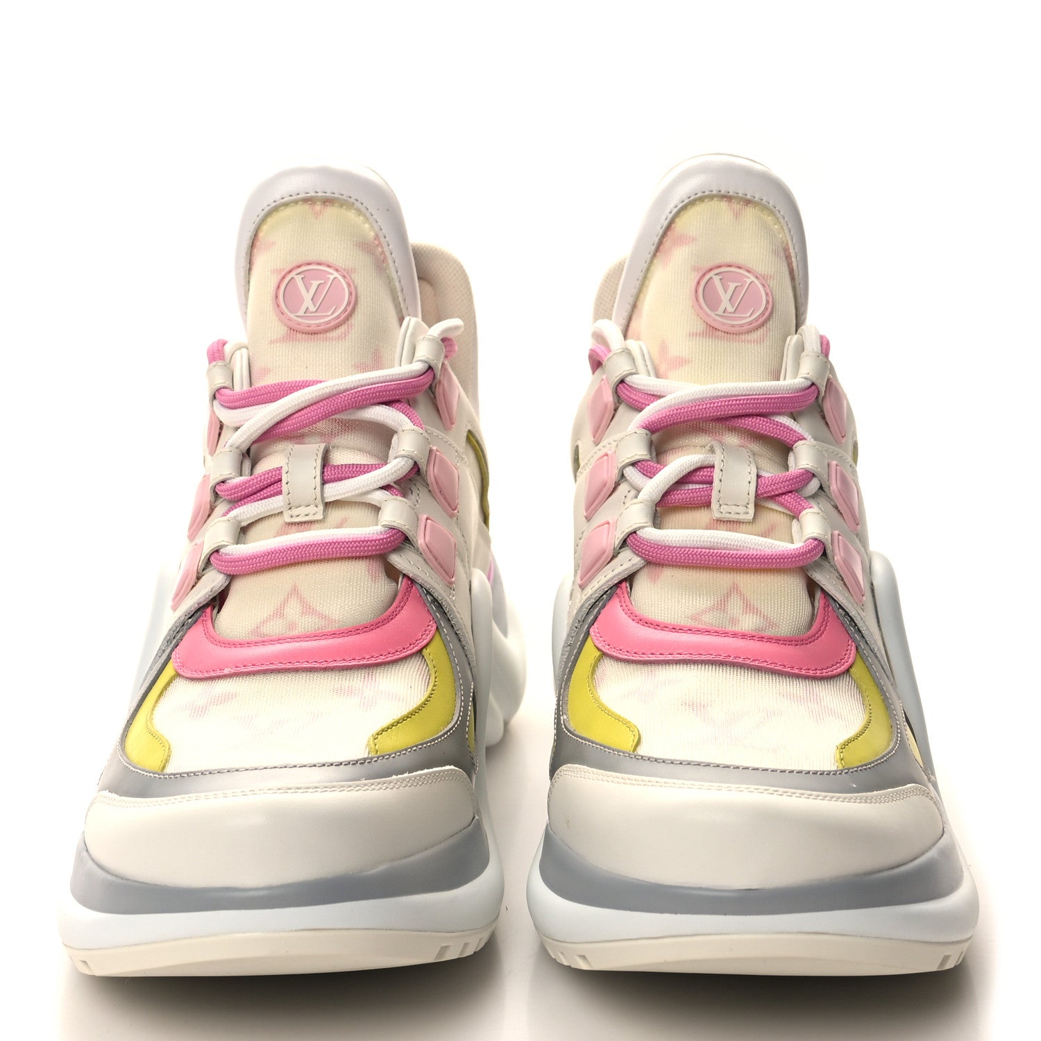 Louis Vuitton Calfskin Nylon LV Pop Archlight Sneaker 39 Pink Yellow 2 of 8