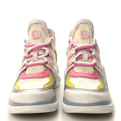 Louis Vuitton Calfskin Nylon LV Pop Archlight Sneaker 39 Pink Yellow 2 of 8