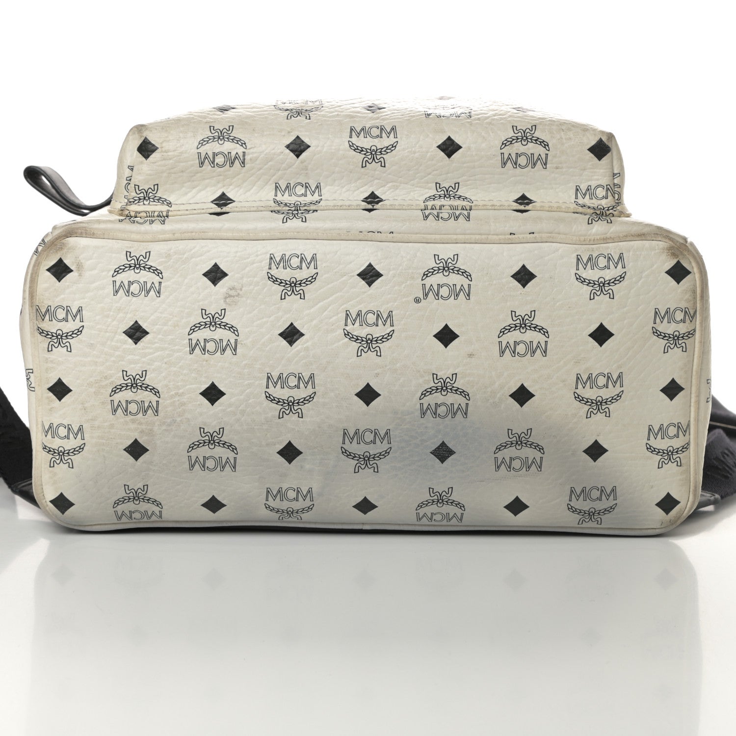 MCM Visetos Crown Stud Medium Stark Backpack White 13 of 17