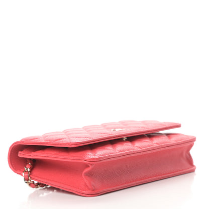 Chanel Caviar Quilted Wallet On Chain WOC Coral 4 of 13