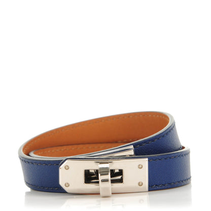 Hermes Swift Kelly Double Tour Bracelet M Bleu Saphir 1 of 7