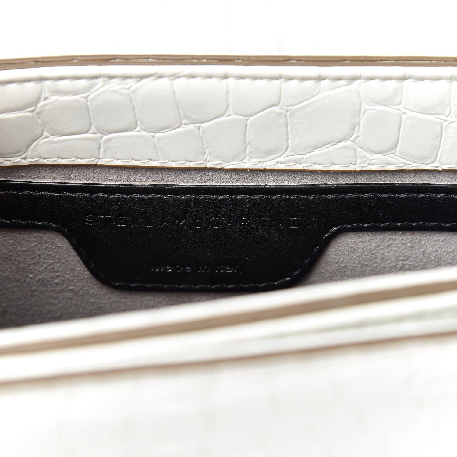 Stella McCartney Embossed Crocodile Effect Medium Falabella Box Shoulder Bag Ivory 6 of 10