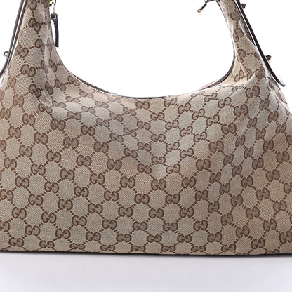 Gucci Monogram Medium Horsebit Chain Hobo Off White 6 of 8