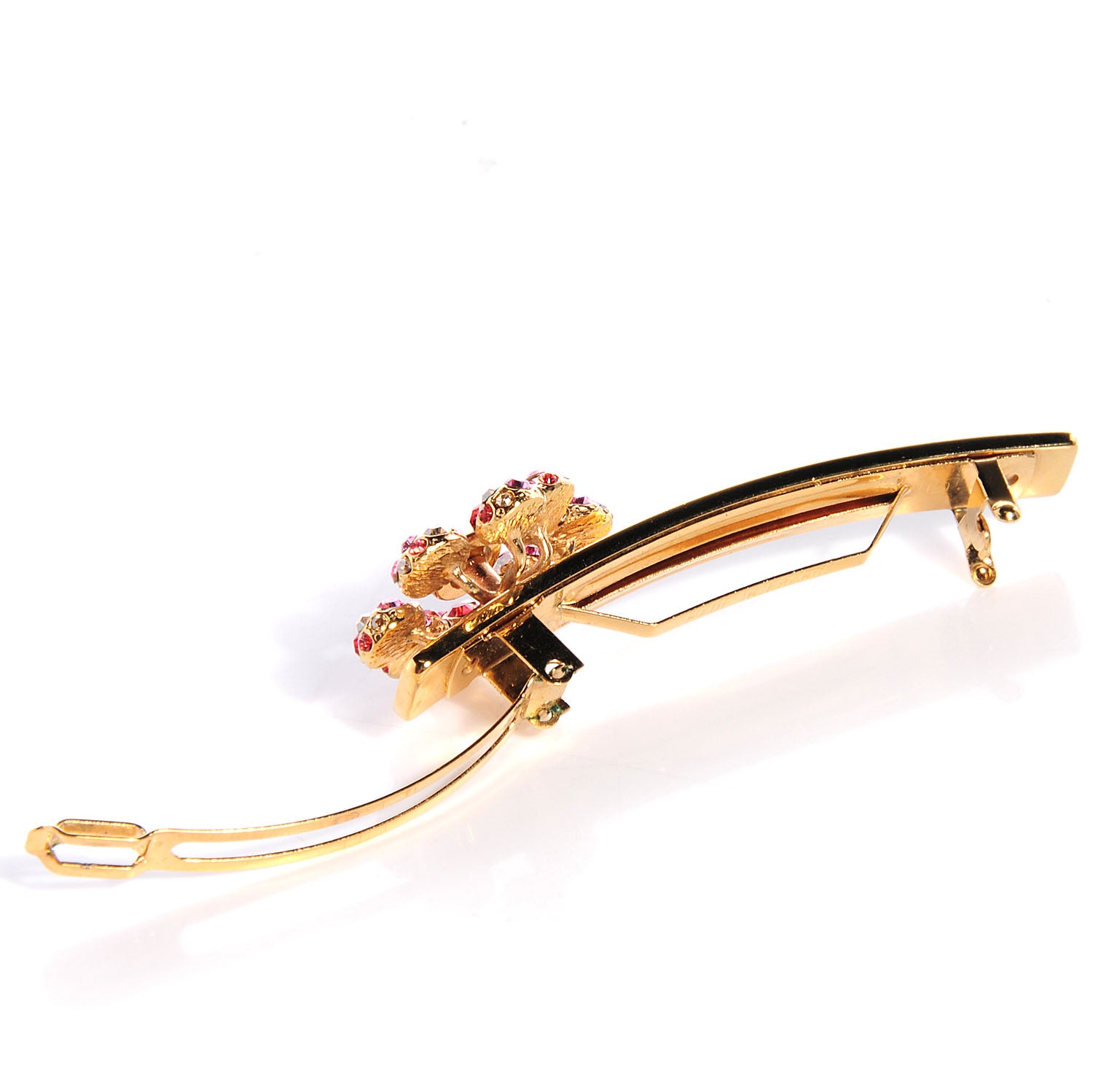 Louis Vuitton Swarovski Crystal 1001 Nuits Nights Barrette Hair Clip Orange 3 of 4