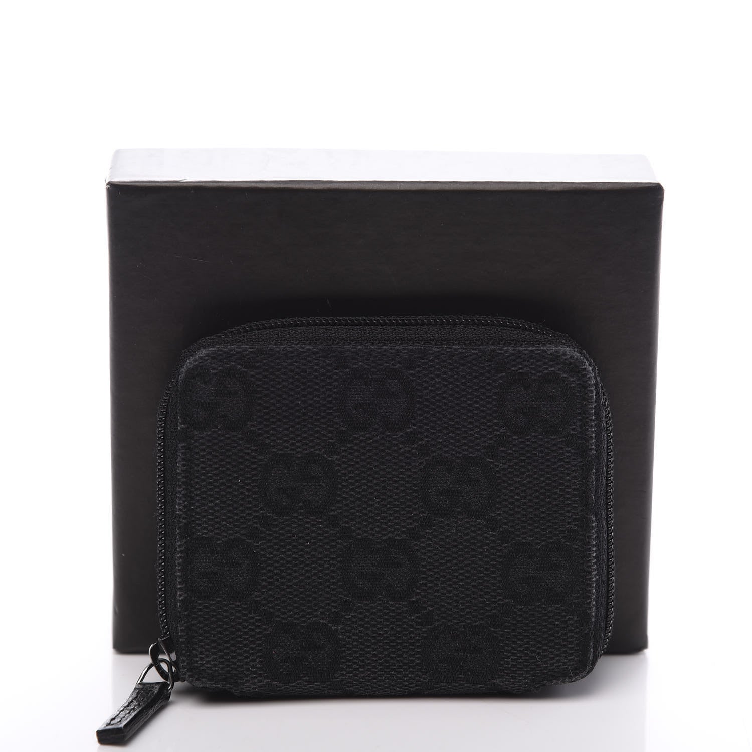 Gucci Monogram Zip Around Coin Purse Black 9 of 9