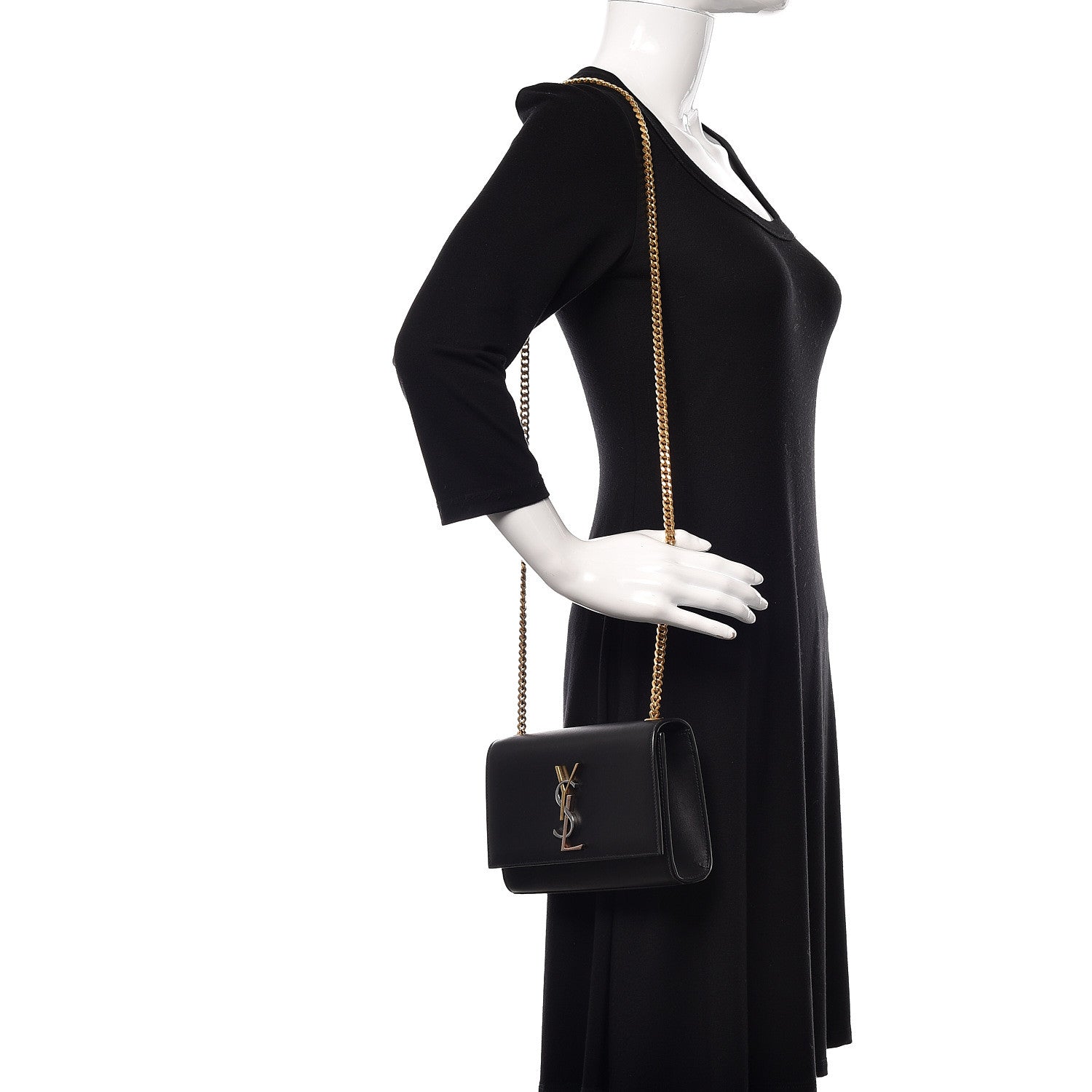 Saint Laurent Calfskin Small Monogram Kate Satchel Black 2 of 10
