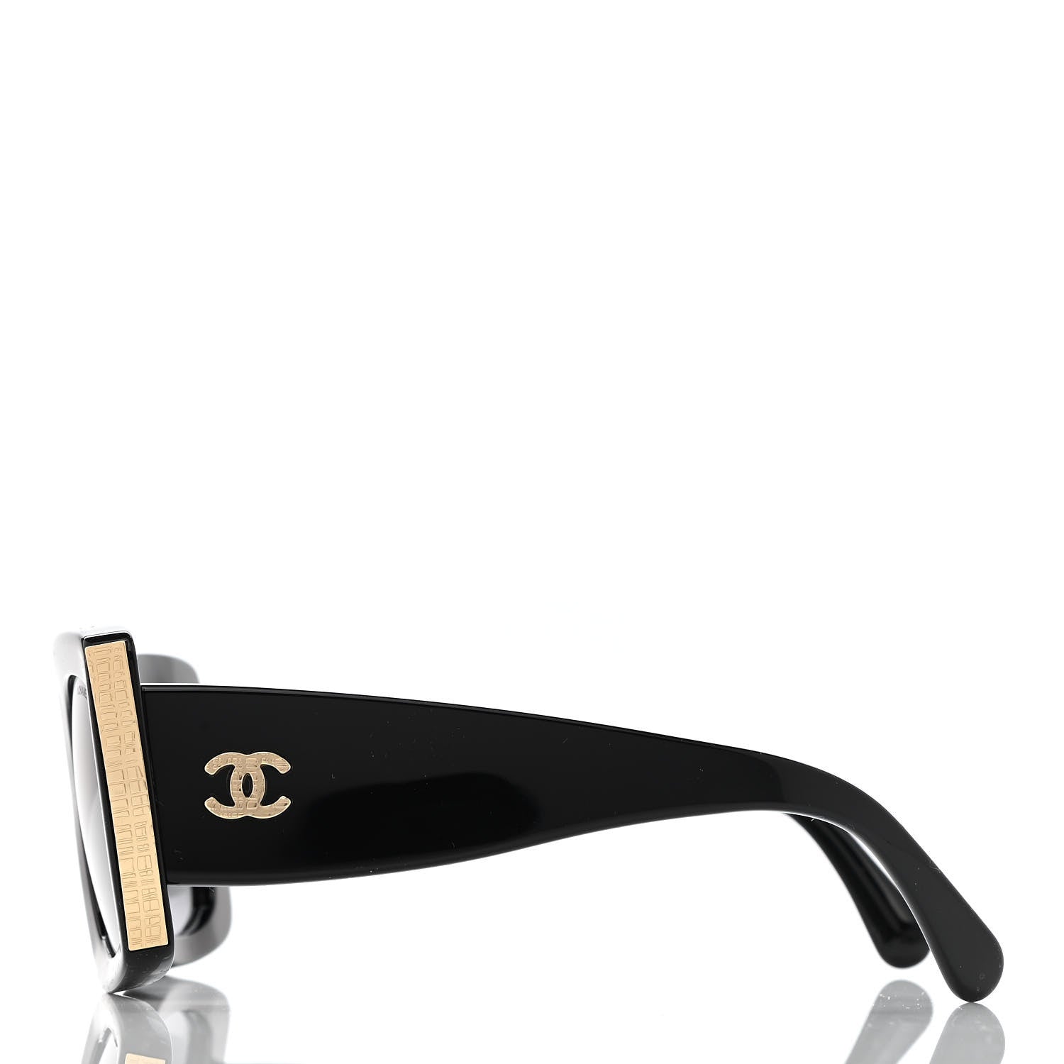 Chanel Acetate Rectangle Sunglasses 5435 Black 3 of 8